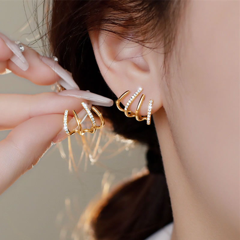 Luxury Claw Ear Rake Zircon Earrings