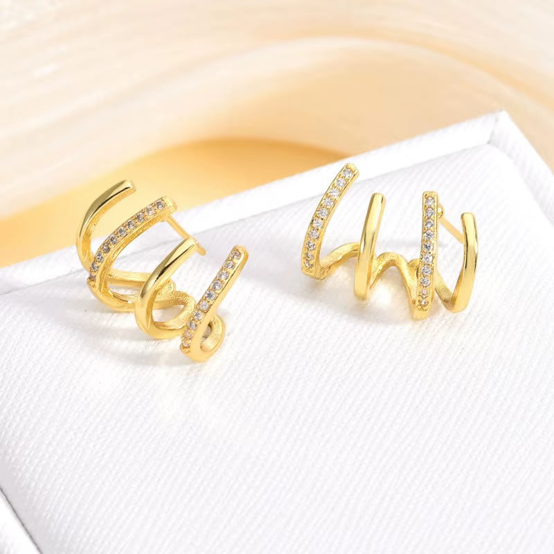 Luxury Claw Ear Rake Zircon Earrings