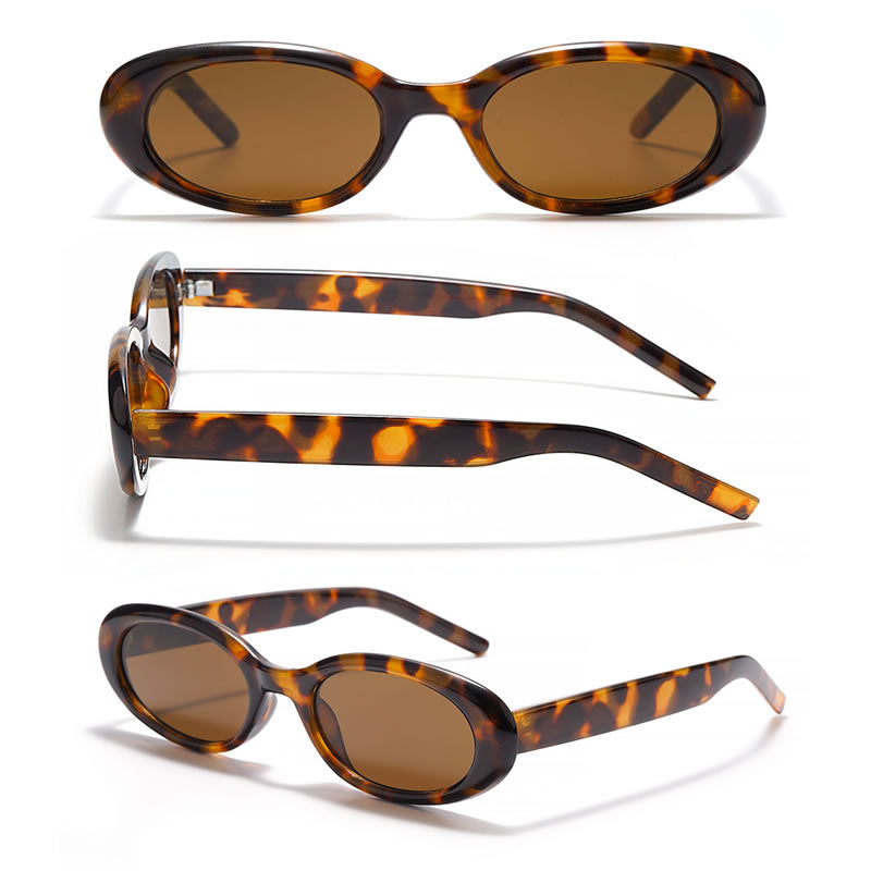 Trendy Oval Retro Sunglasses