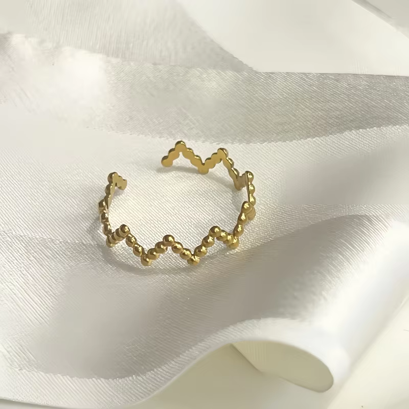 Adjustable Geometric Steel Open Ring