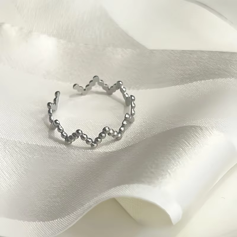 Adjustable Geometric Steel Open Ring