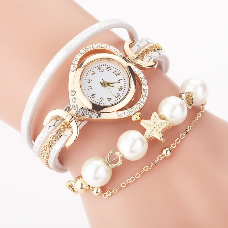 Decorative Multi-layered Beaded Bracelet Watch