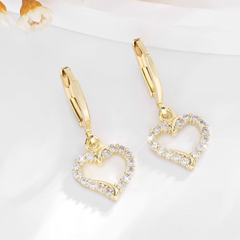 Zircon Love Pendant Earrings