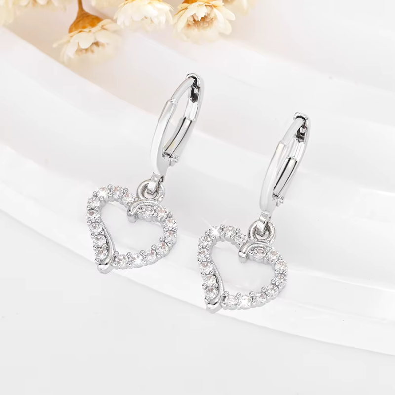 Zircon Love Pendant Earrings