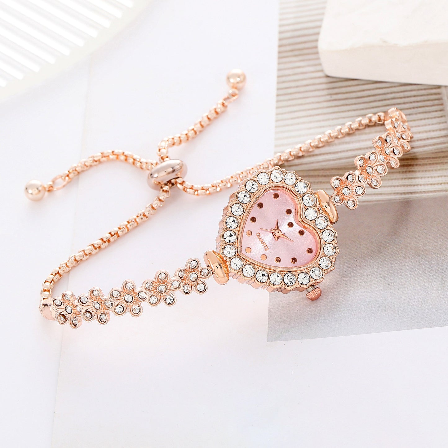 Heart Bracelet Sparkle Watch for Women