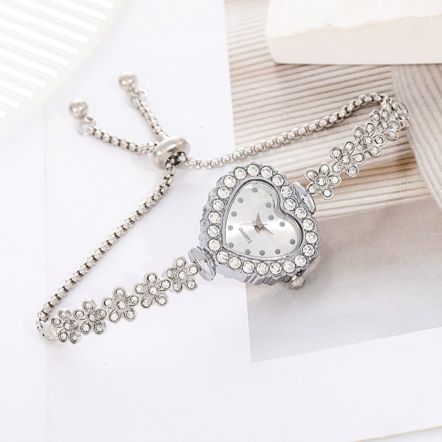 Heart Bracelet Sparkle Watch for Women
