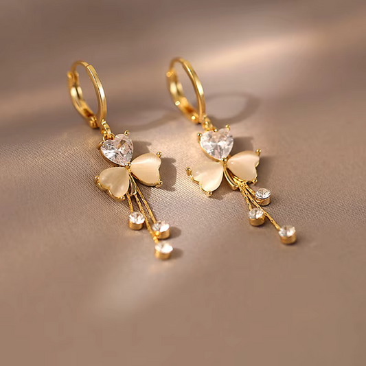 Luxury Gold Flower Drop Earrings