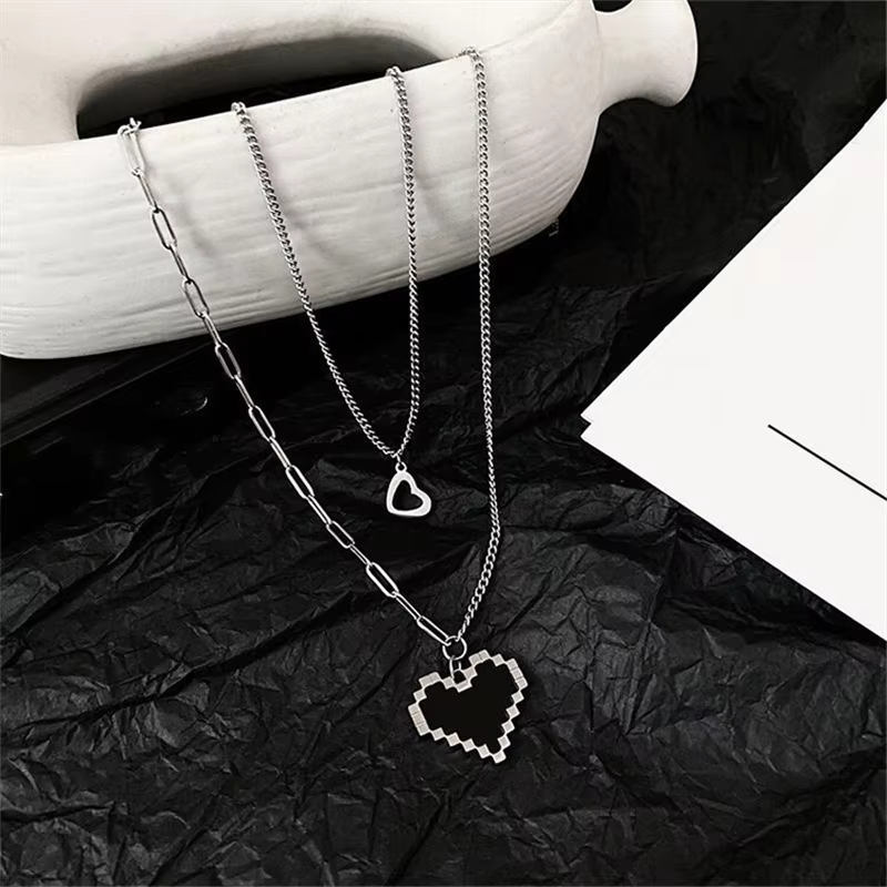 New Heart Punk Double Layer Necklace