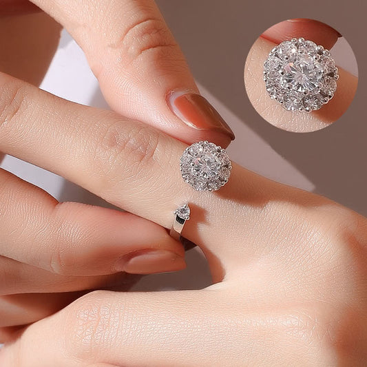 Adjustable Luxury Diamond Gemstone Ring