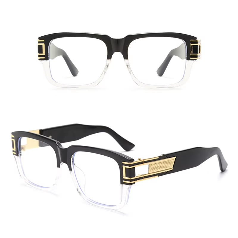 Large Retro Gold Side Glasses