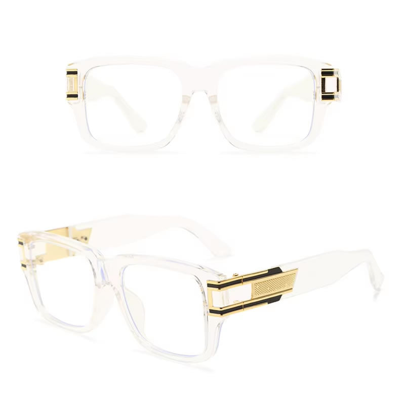Large Retro Gold Side Glasses