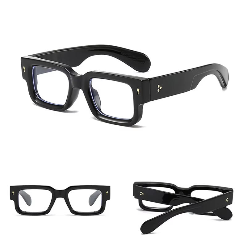 Thick Rectangle Retro Glasses