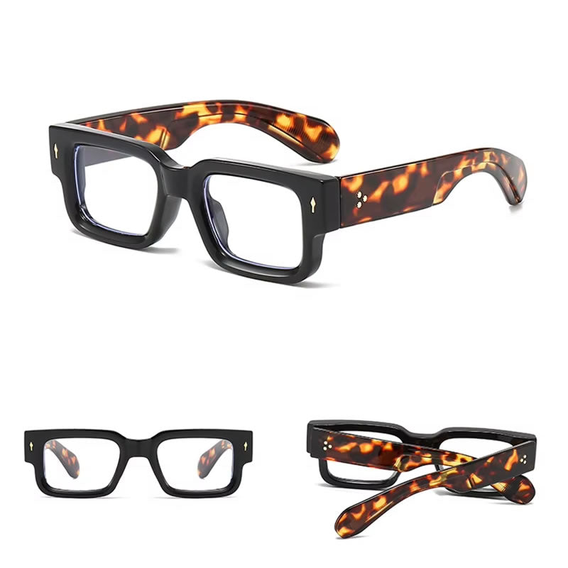 Thick Rectangle Retro Glasses
