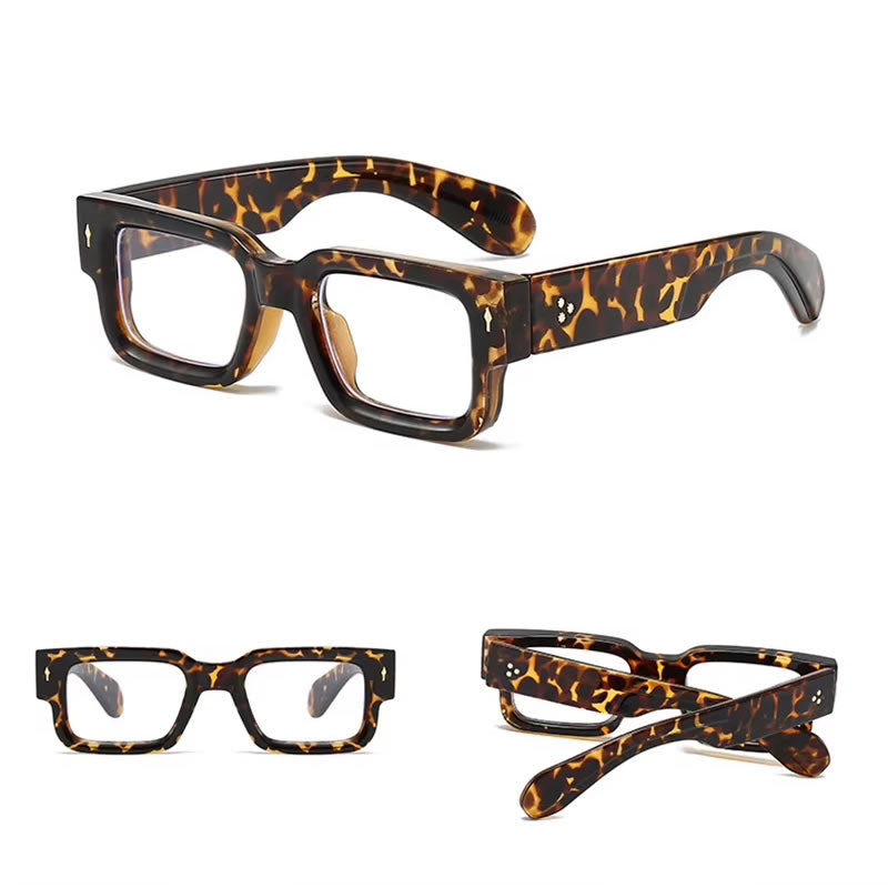 Thick Rectangle Retro Glasses