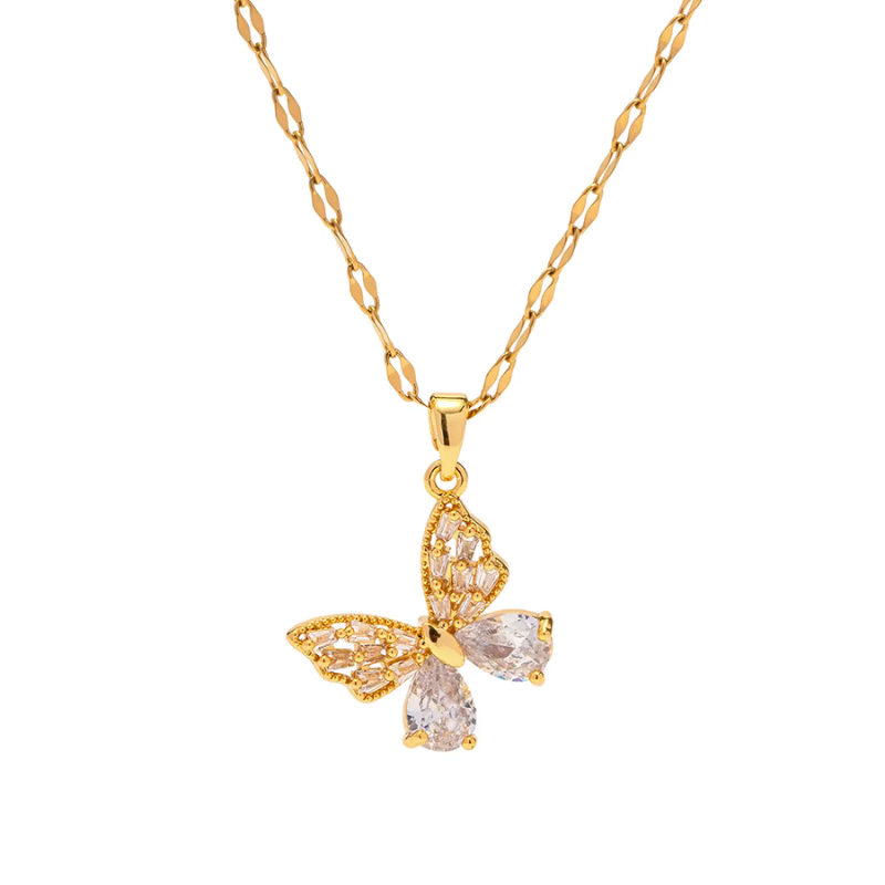 Zircon Butterfly Necklace