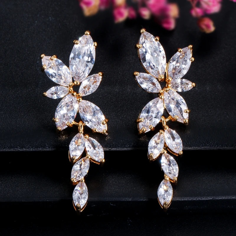 Zirconia Crystal Dangle Earrings