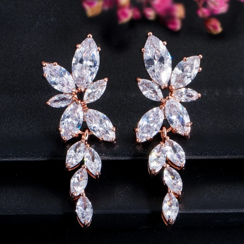 Zirconia Crystal Dangle Earrings