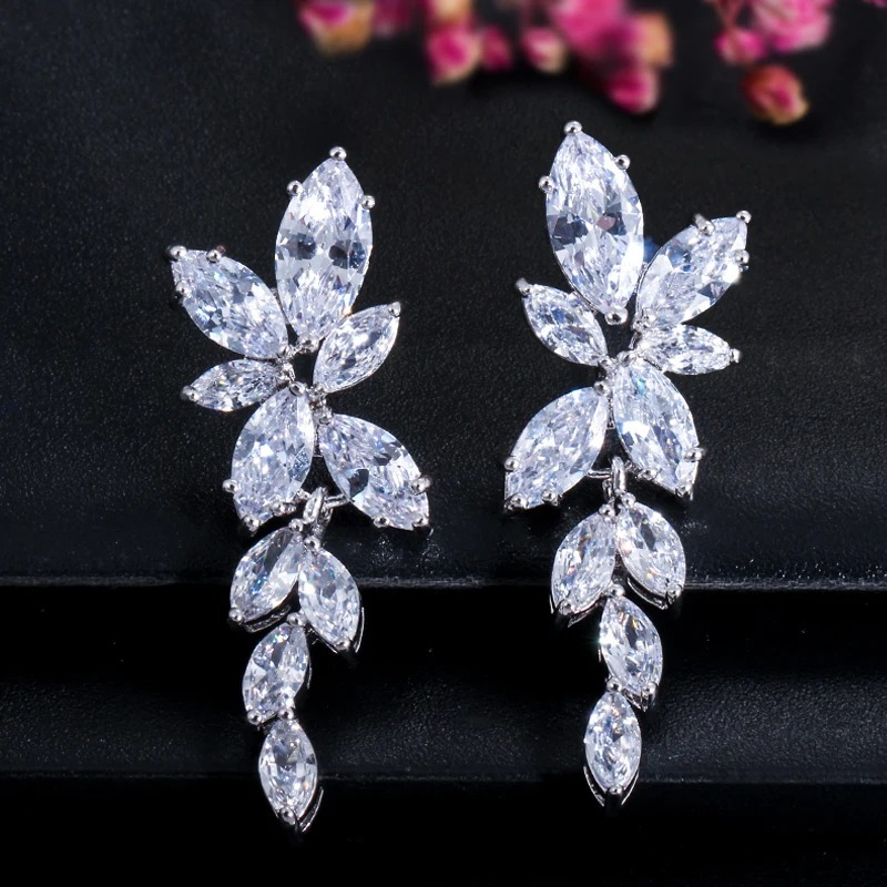 Zirconia Crystal Dangle Earrings