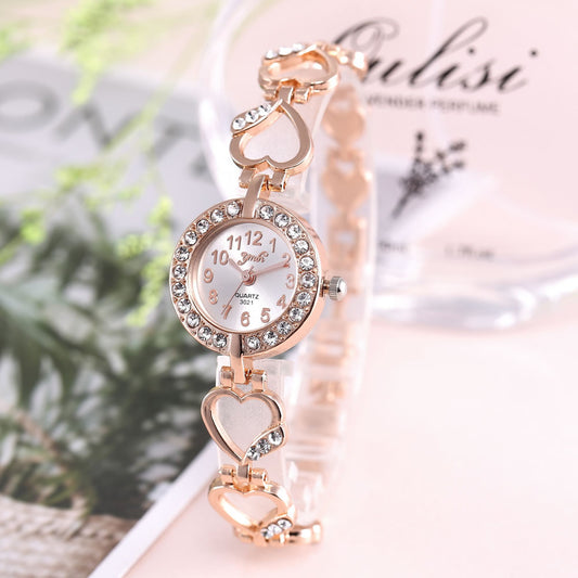 Diamond Watch with Heart Shape Bracelet