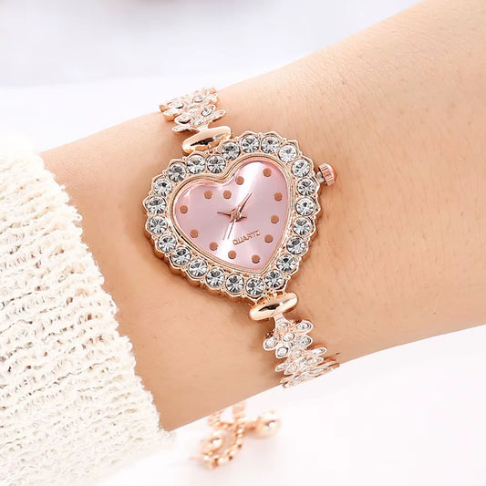 Heart Bracelet Sparkle Watch for Women