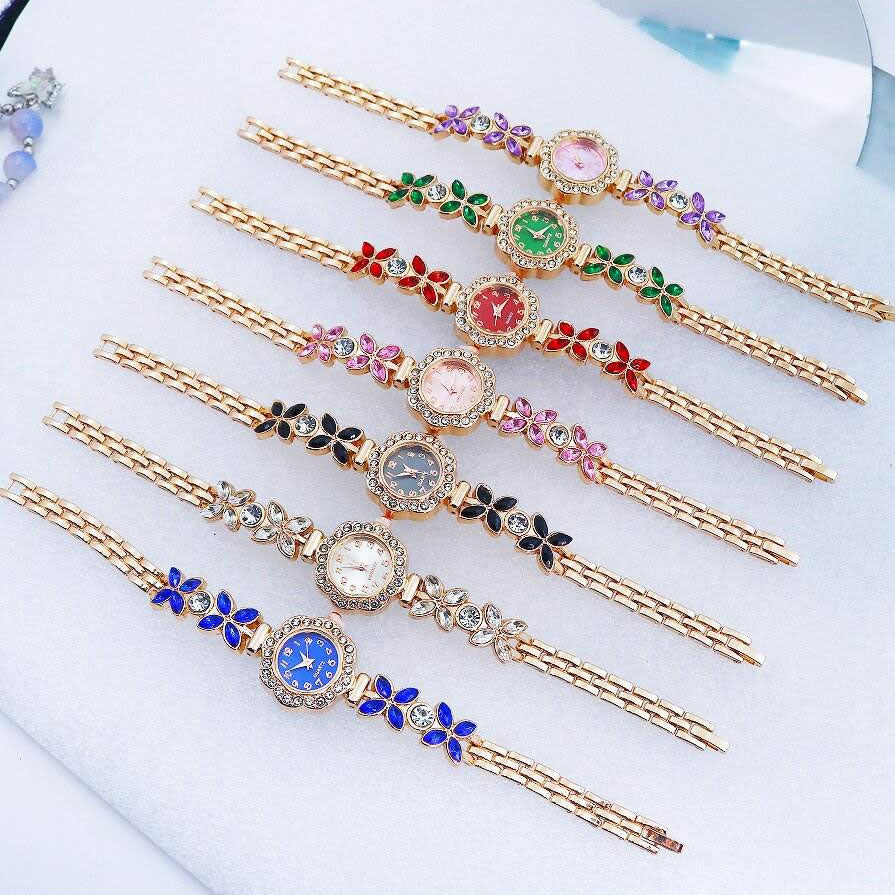 Flower Gemstone Wristwatch