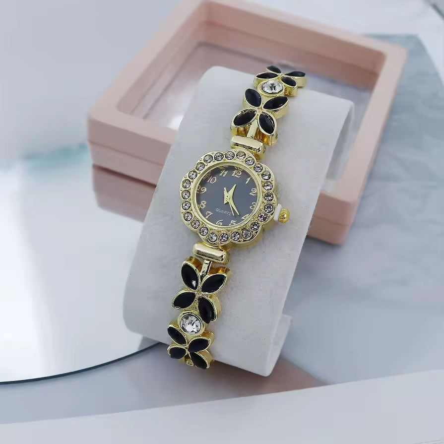 Flower Gemstone Wristwatch