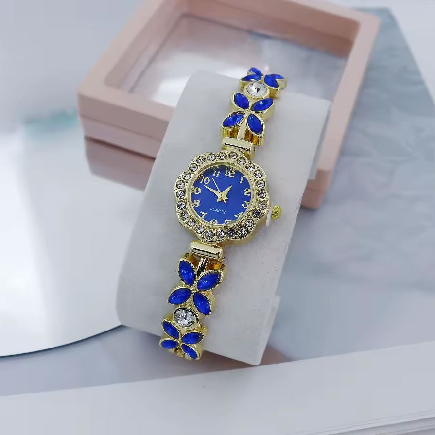 Flower Gemstone Wristwatch