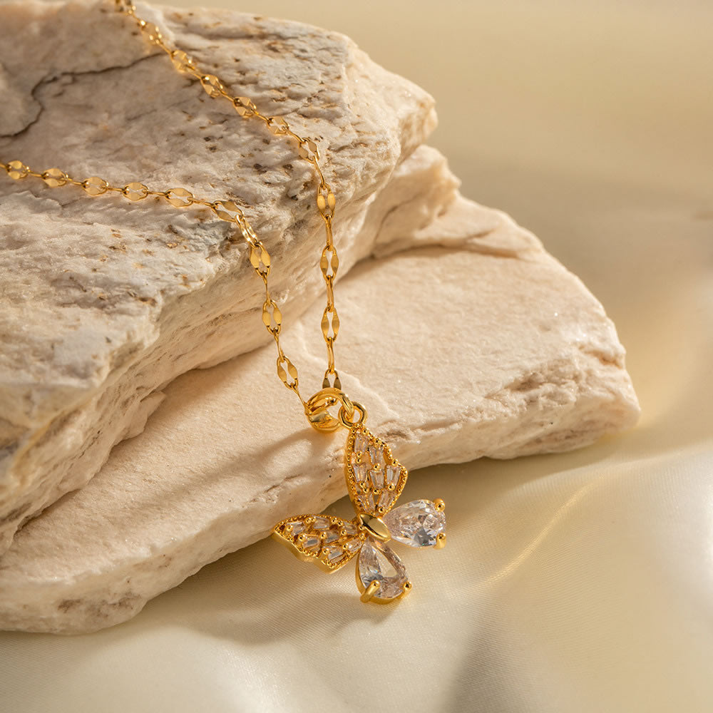 Zircon Butterfly Necklace