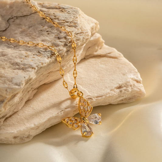 Zircon Butterfly Necklace