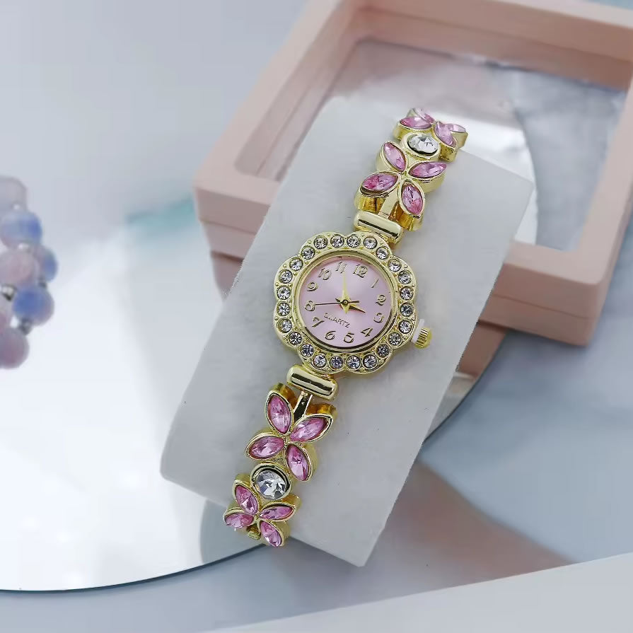 Flower Gemstone Wristwatch
