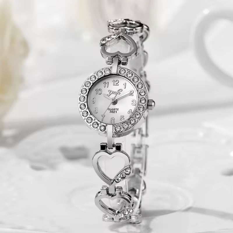 Diamond Watch with Heart Shape Bracelet