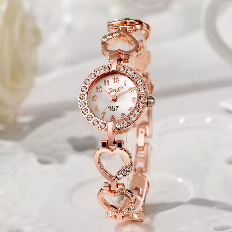 Diamond Watch with Heart Shape Bracelet