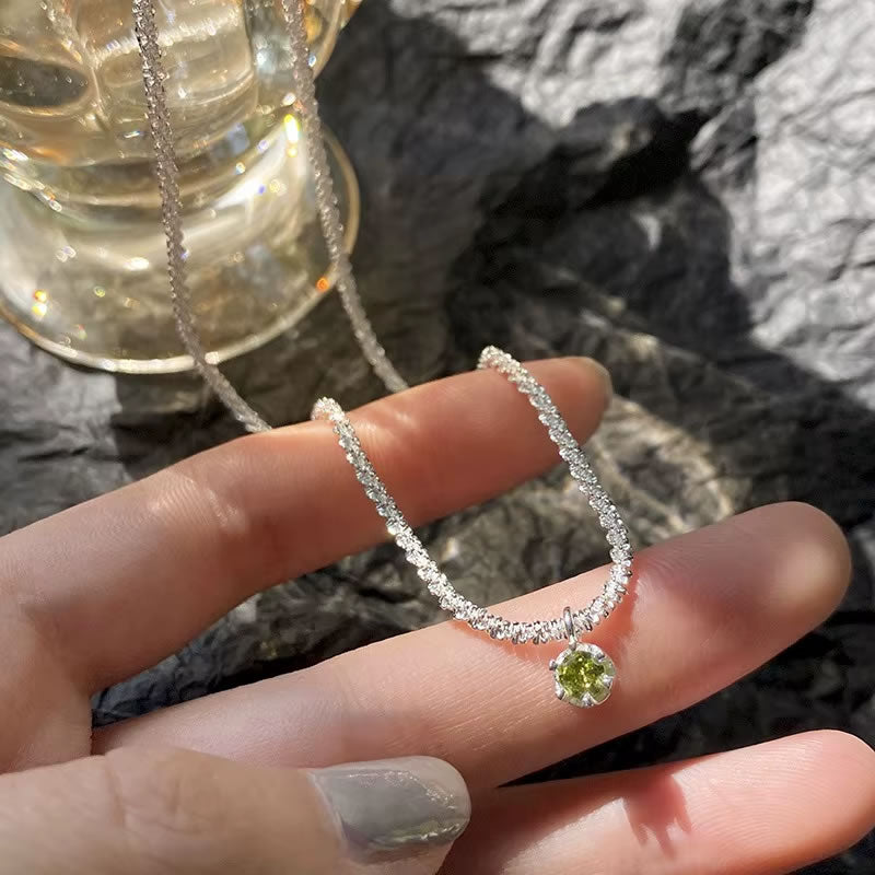 Silver Sparkling Clavicle Choker Necklace