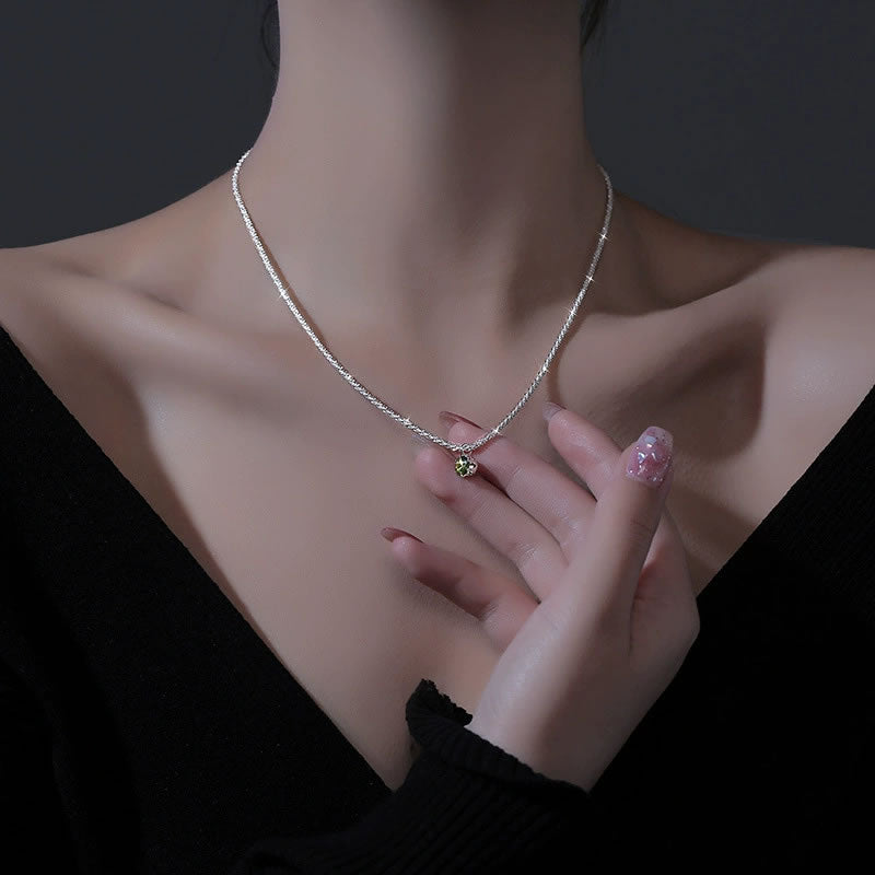 Silver Sparkling Clavicle Choker Necklace