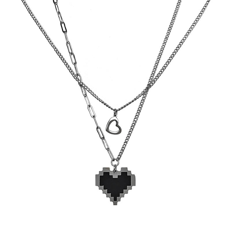 New Heart Punk Double Layer Necklace